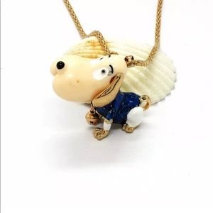 Big Head Dog with Bell Necklace